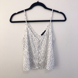 Forever 21 Black & White Star Cropped Tank Top